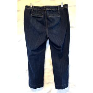 Talbots High-Rise Alice Wash Flare Jeans 18W Retro Patch Pockets Dark Wash